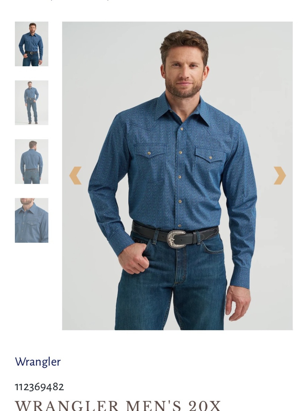 Wrangler Men's Indigo Western Button-Down Shirt